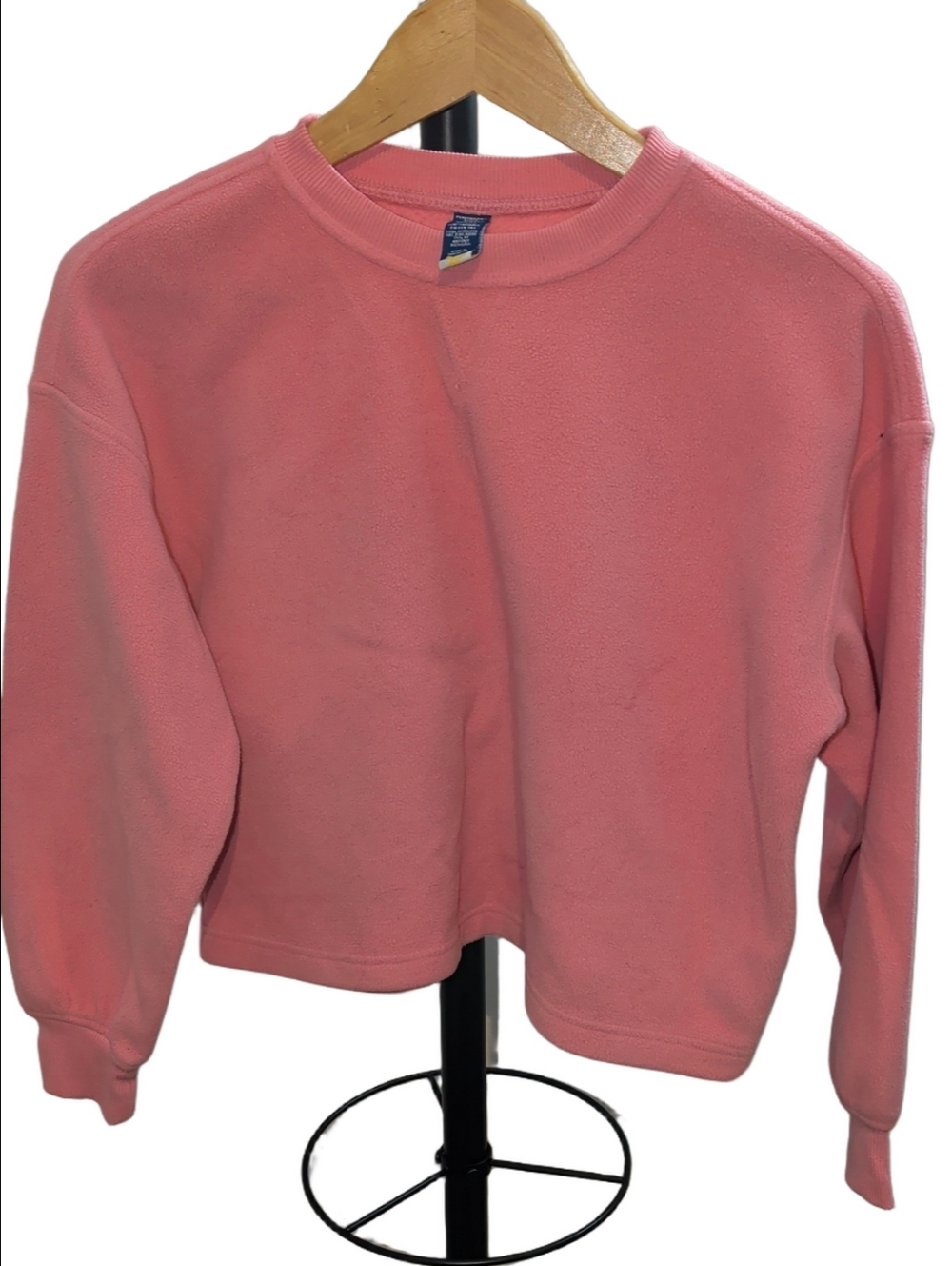 Old Navy Girls Pink Performance Fleece Boxy Cropped Crewneck Sweatshirt XL